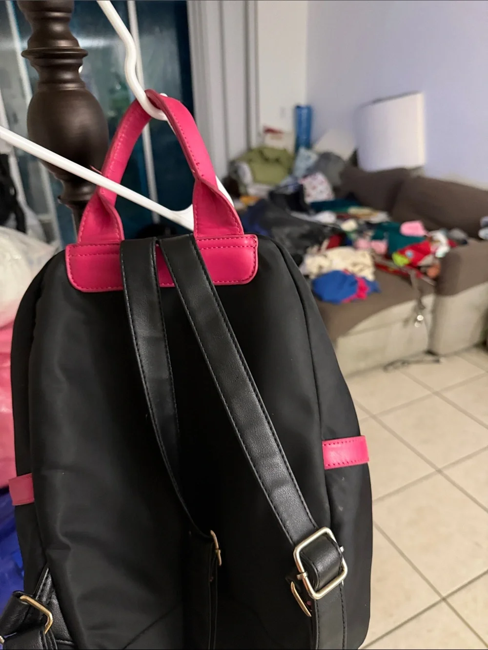 Women’s Black Backpack with Pink Trim